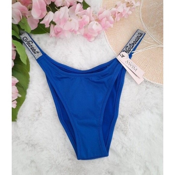 Victorias secret vs bikini bottoms blue oar shine brazilian L - Picture 2 of 5
